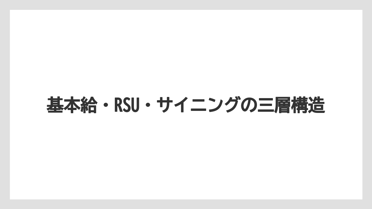 基本給・RSU・サイニングの三層構造