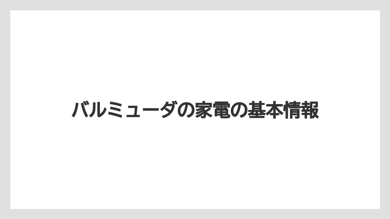 バルミューダの家電の基本情報