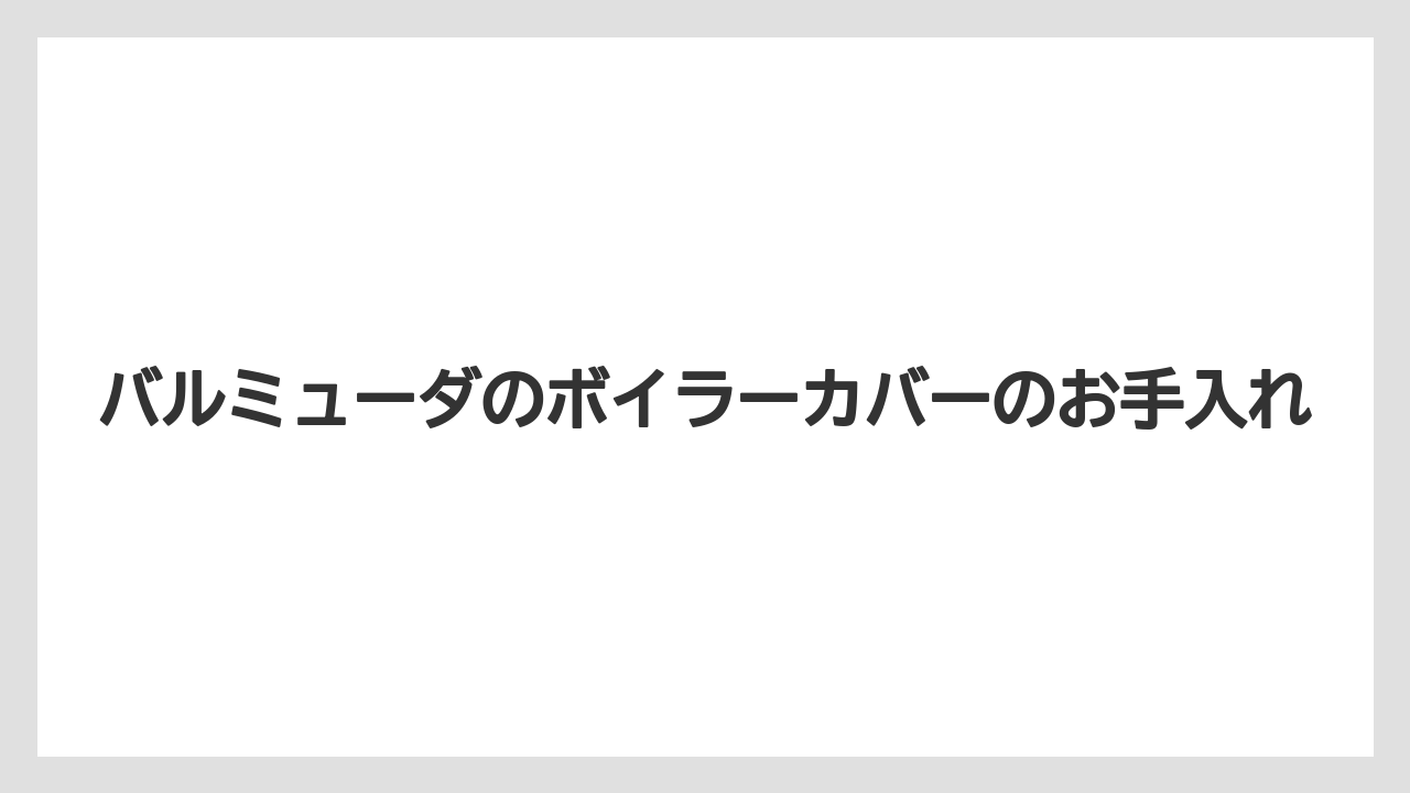 バルミューダのボイラーカバーのお手入れ