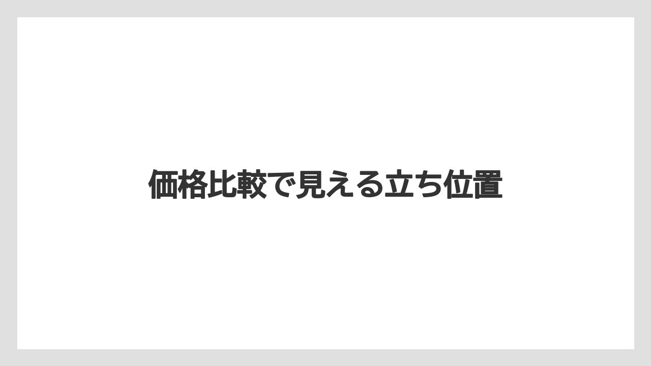 価格比較で見える立ち位置
