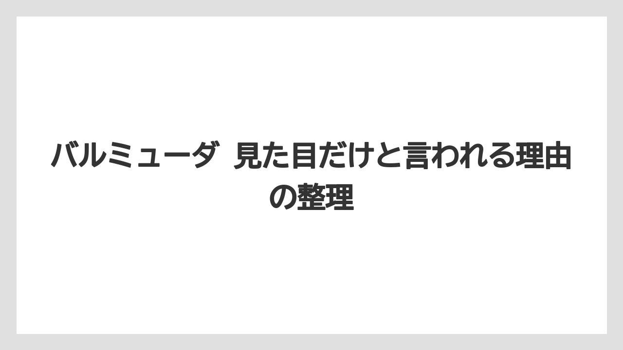 バルミューダ 見た目だけと言われる理由の整理