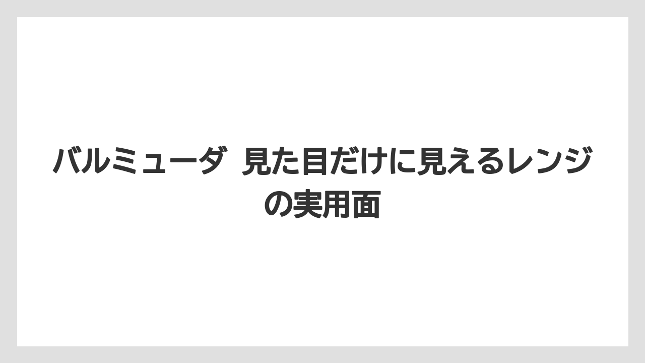 バルミューダ 見た目だけに見えるレンジの実用面
