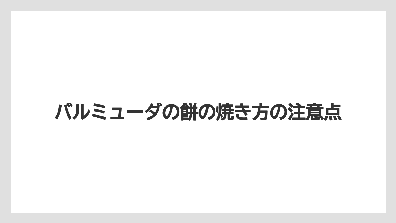 バルミューダの餅の焼き方の注意点