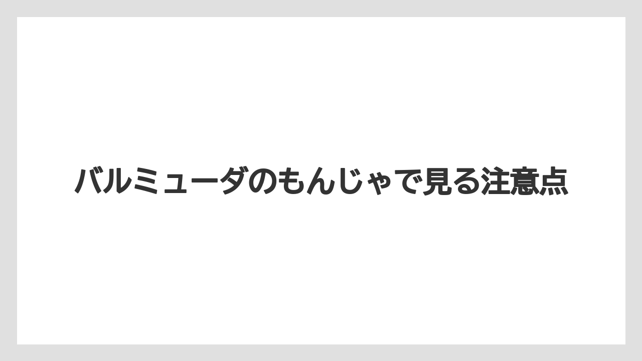バルミューダのもんじゃで見る注意点