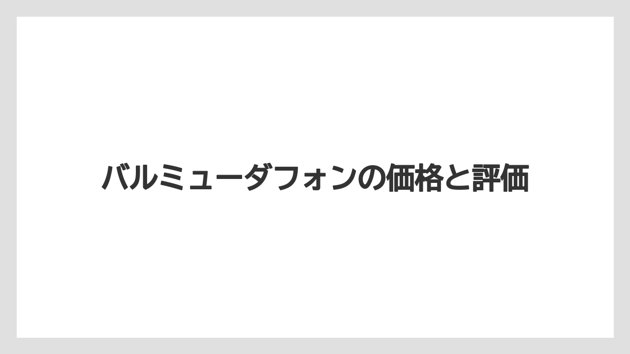 バルミューダフォンの価格と評価