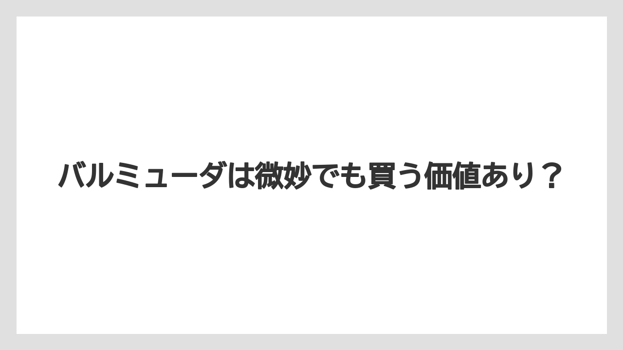 バルミューダは微妙でも買う価値あり?