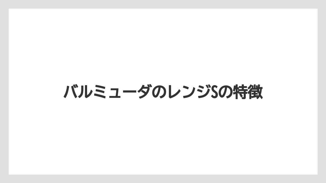 バルミューダのレンジSの特徴