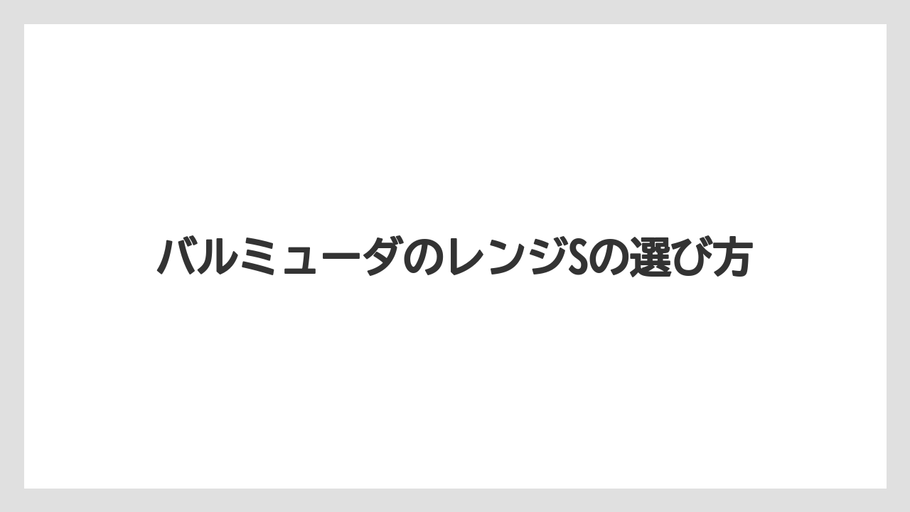 バルミューダのレンジSの選び方