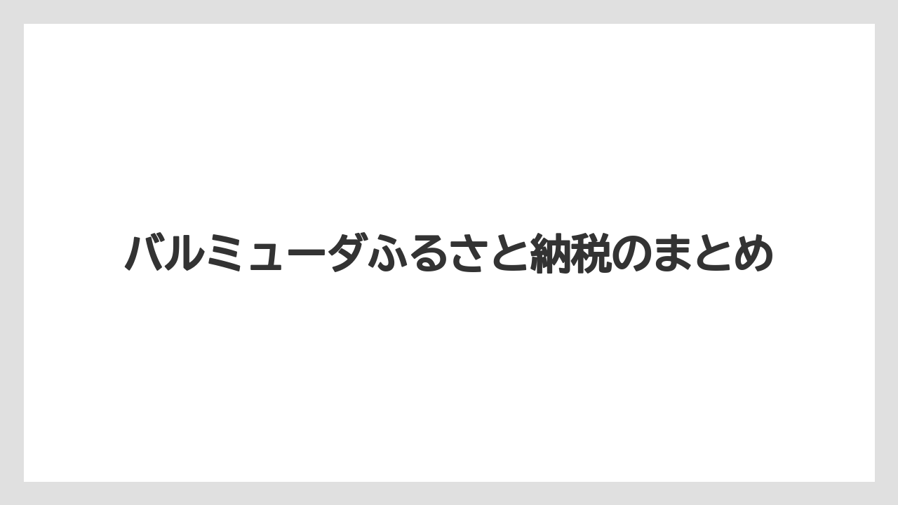 バルミューダふるさと納税のまとめ