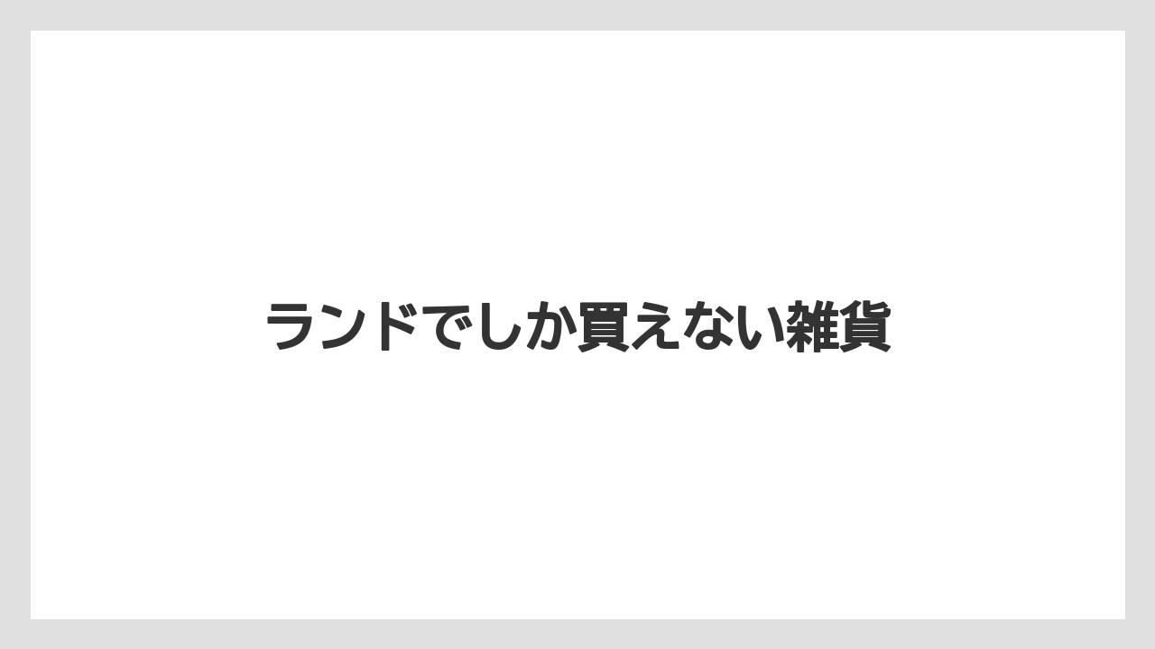 ランドでしか買えない雑貨