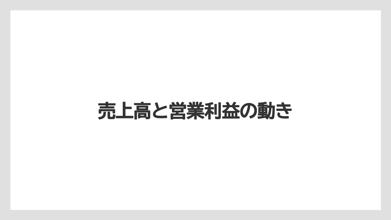 売上高と営業利益の動き