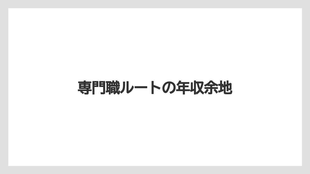 専門職ルートの年収余地