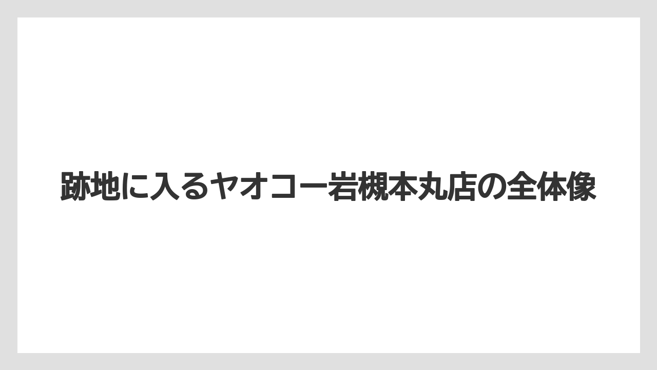 跡地に入るヤオコー岩槻本丸店の全体像
