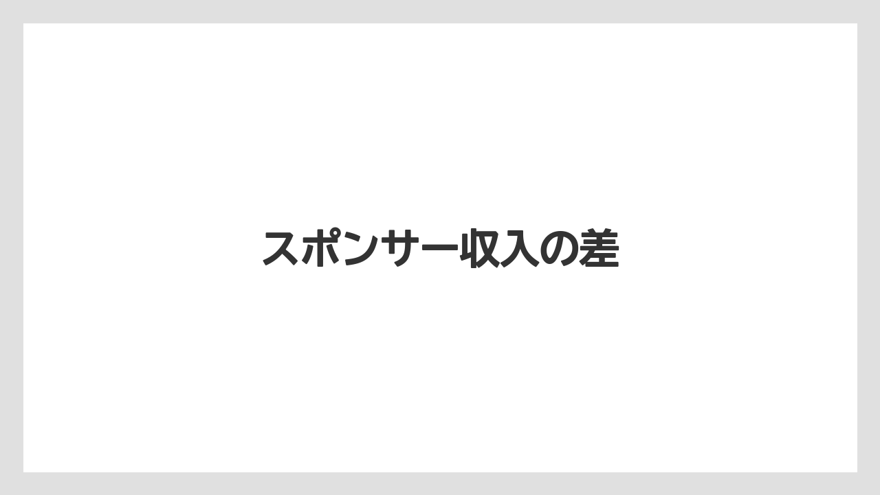 スポンサー収入の差
