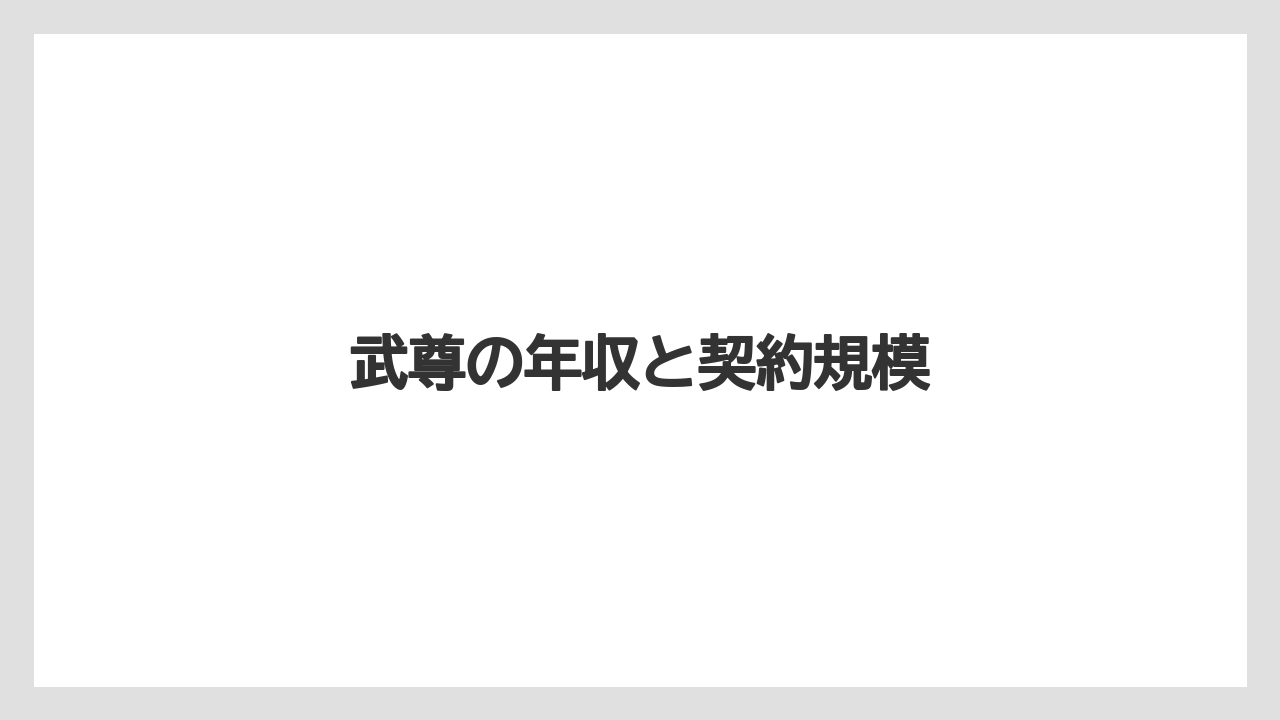武尊の年収と契約規模