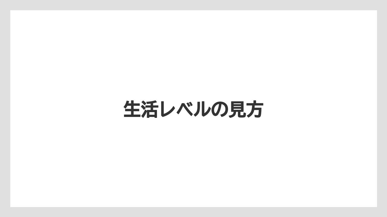 生活レベルの見方
