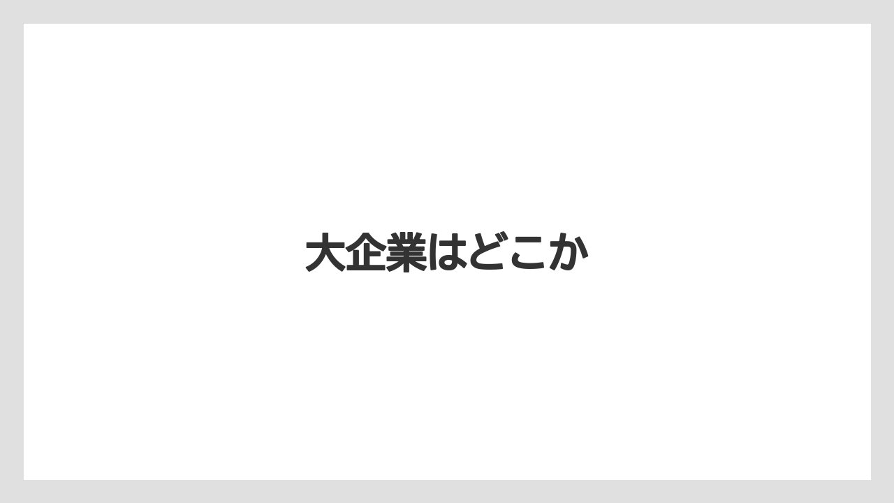 大企業はどこか