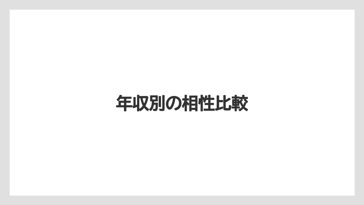 年収別の相性比較