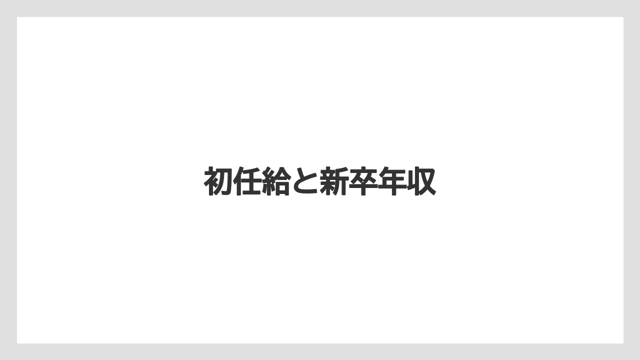初任給と新卒年収