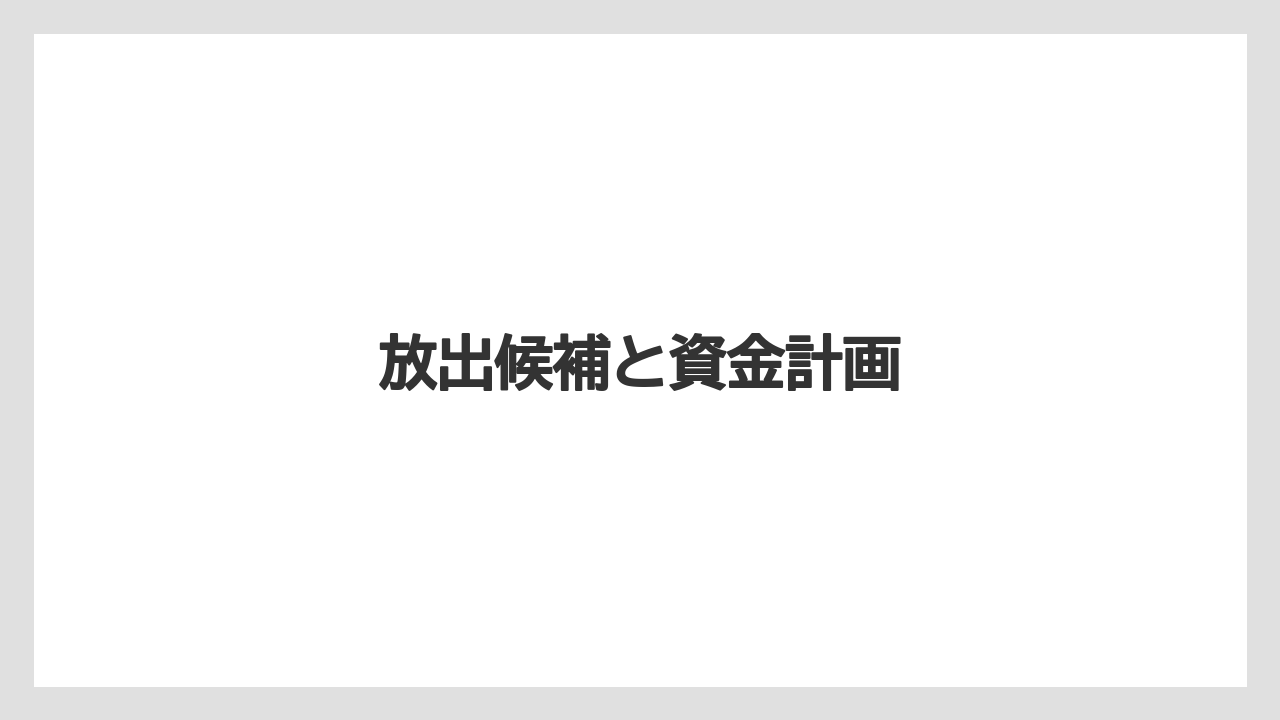 放出候補と資金計画