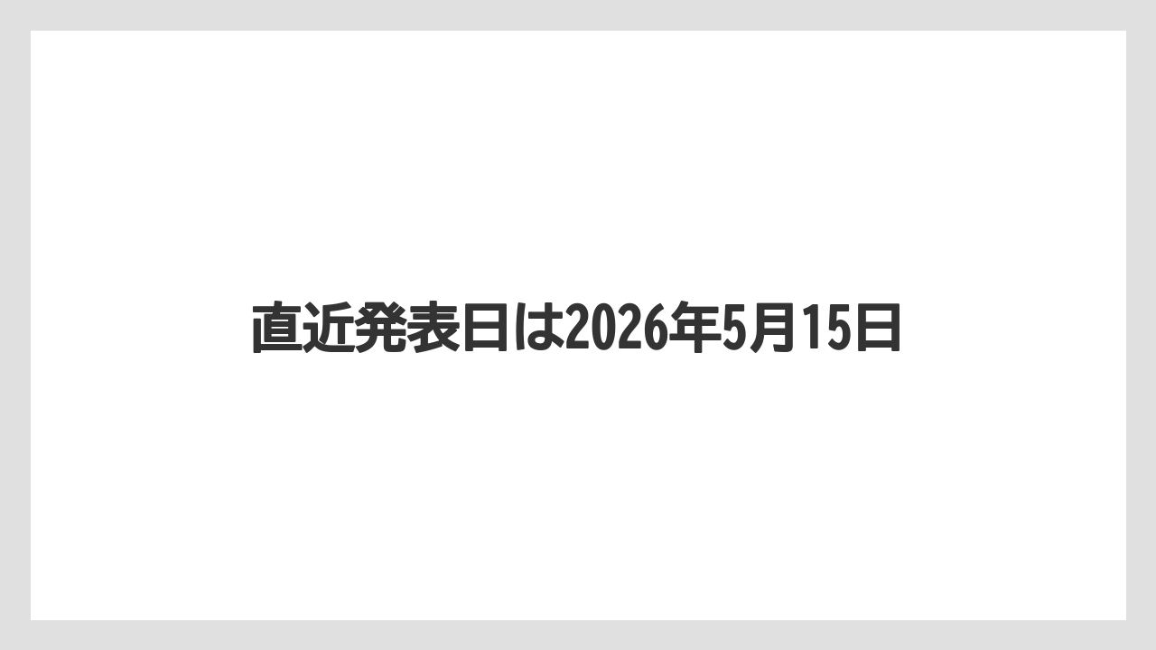 直近発表日は2026年5月15日