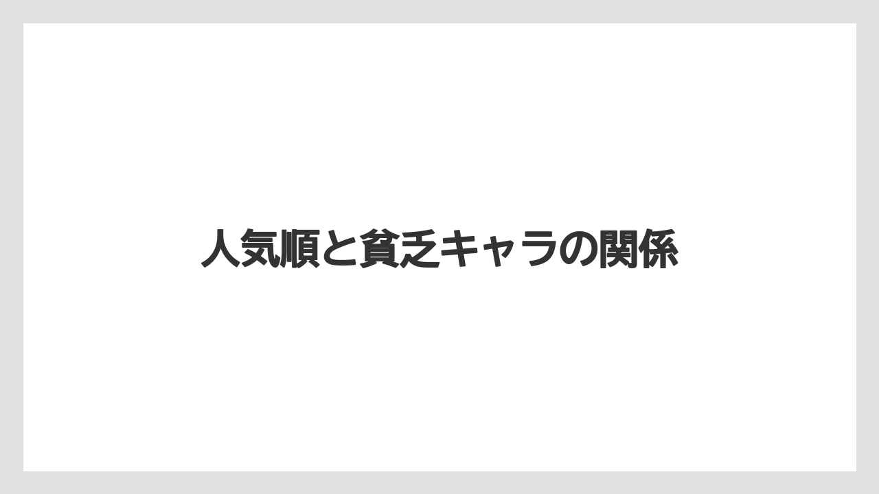 人気順と貧乏キャラの関係