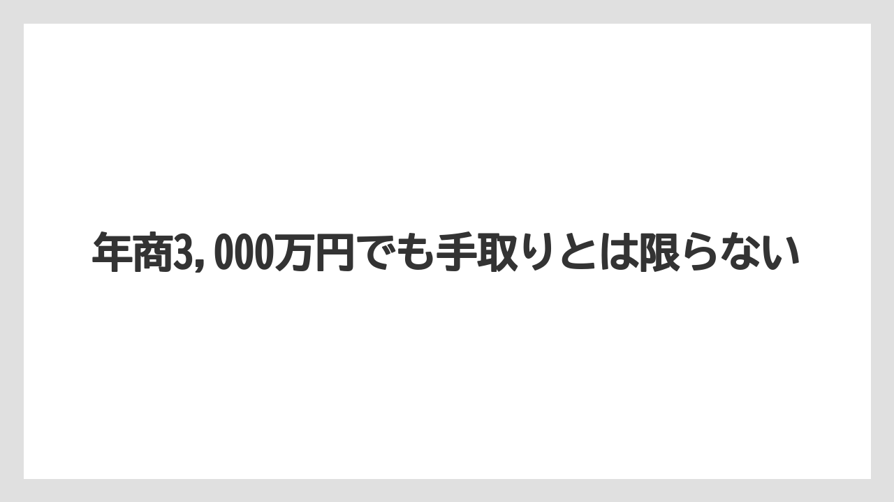 年商3,000万円でも手取りとは限らない