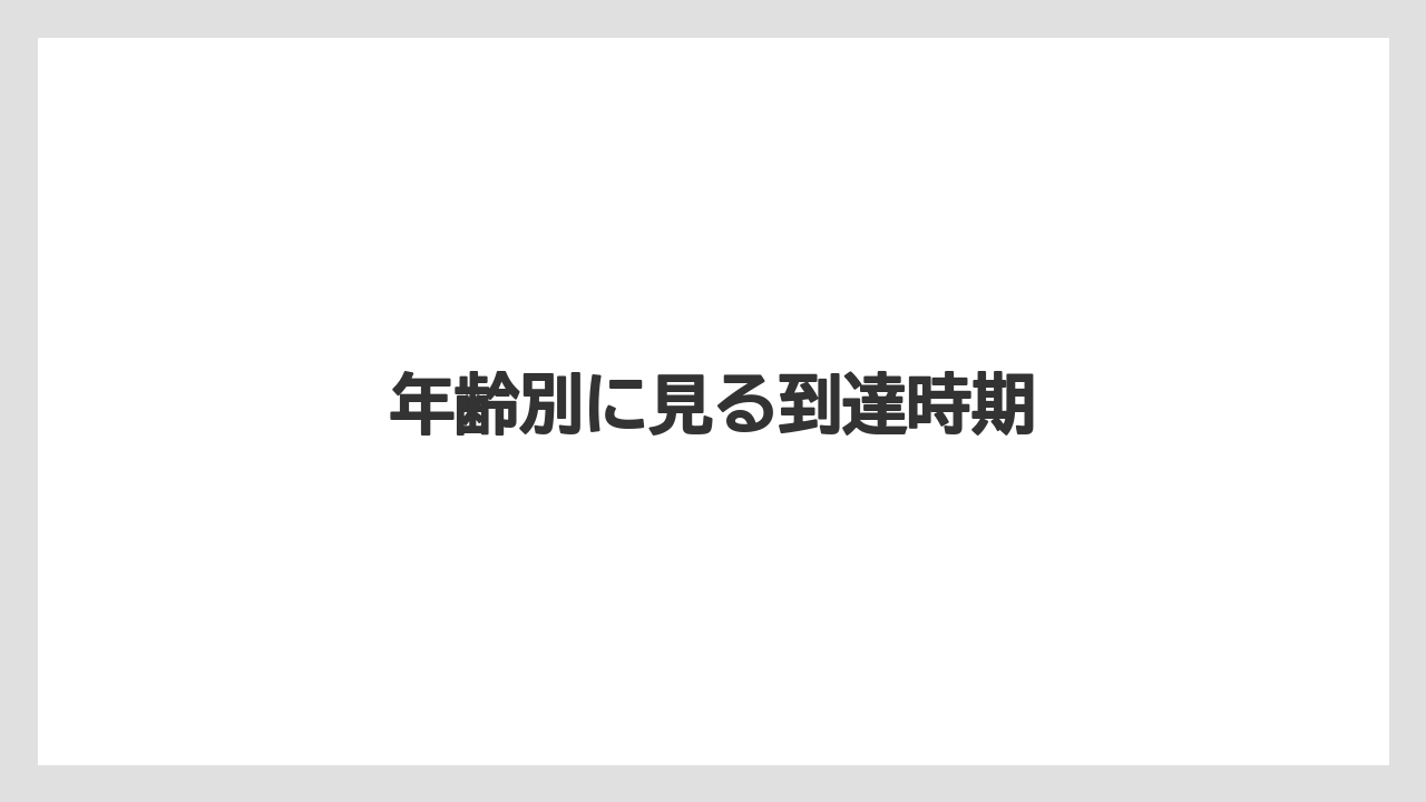 年齢別に見る到達時期