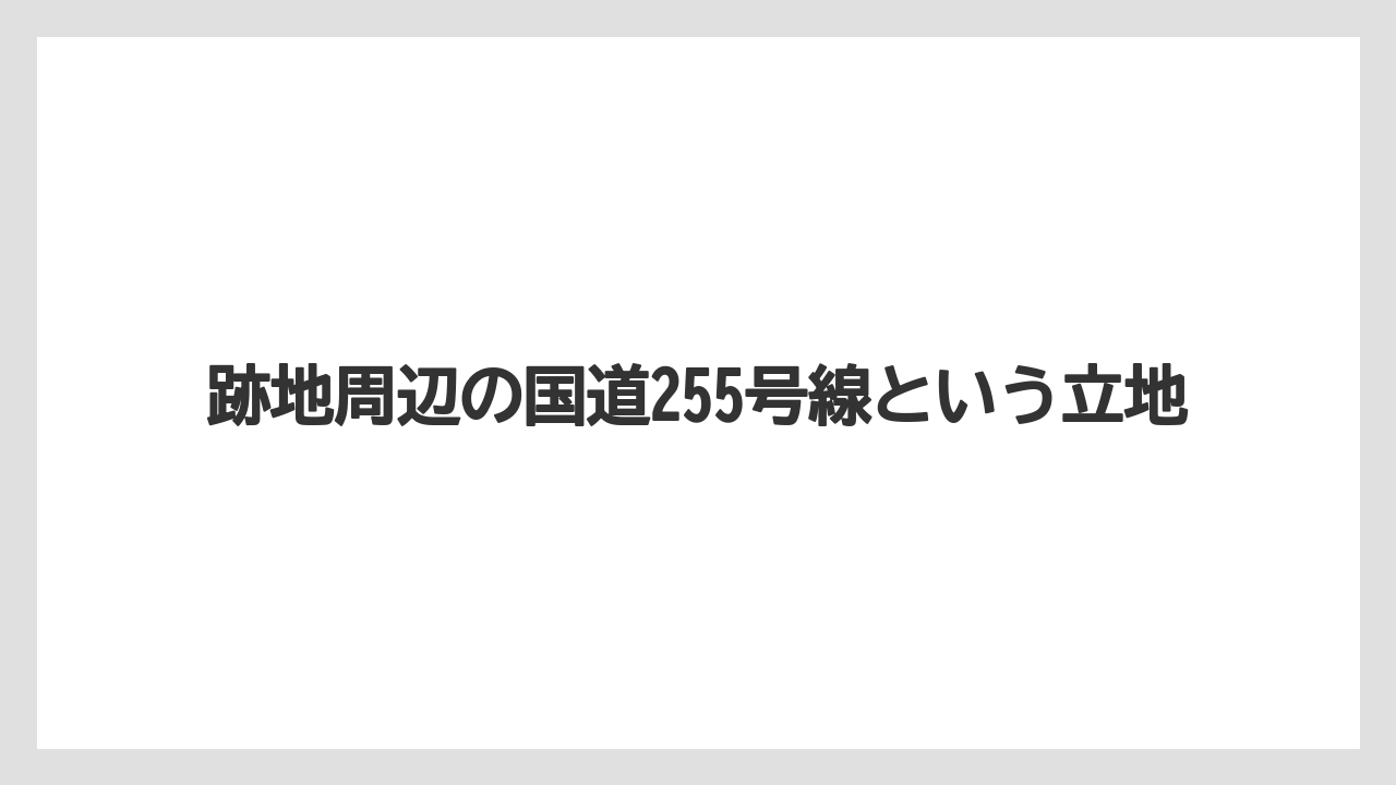 跡地周辺の国道255号線という立地