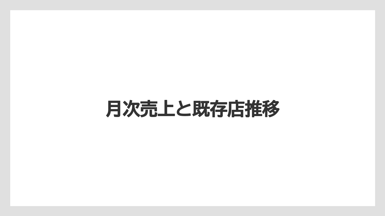 月次売上と既存店推移