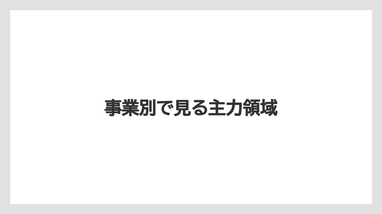 事業別で見る主力領域