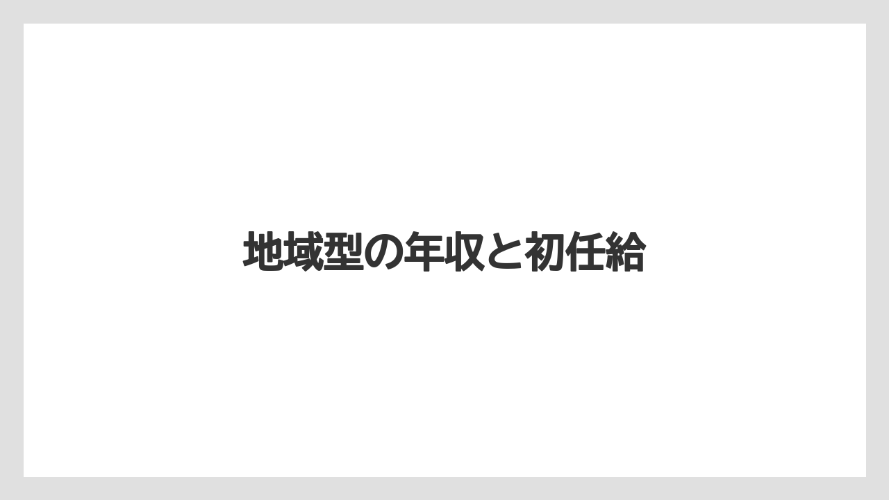 地域型の年収と初任給