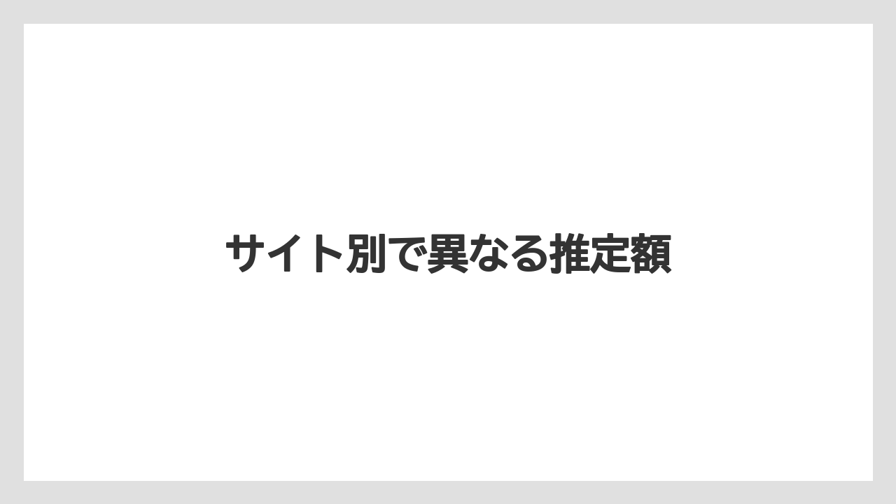 サイト別で異なる推定額