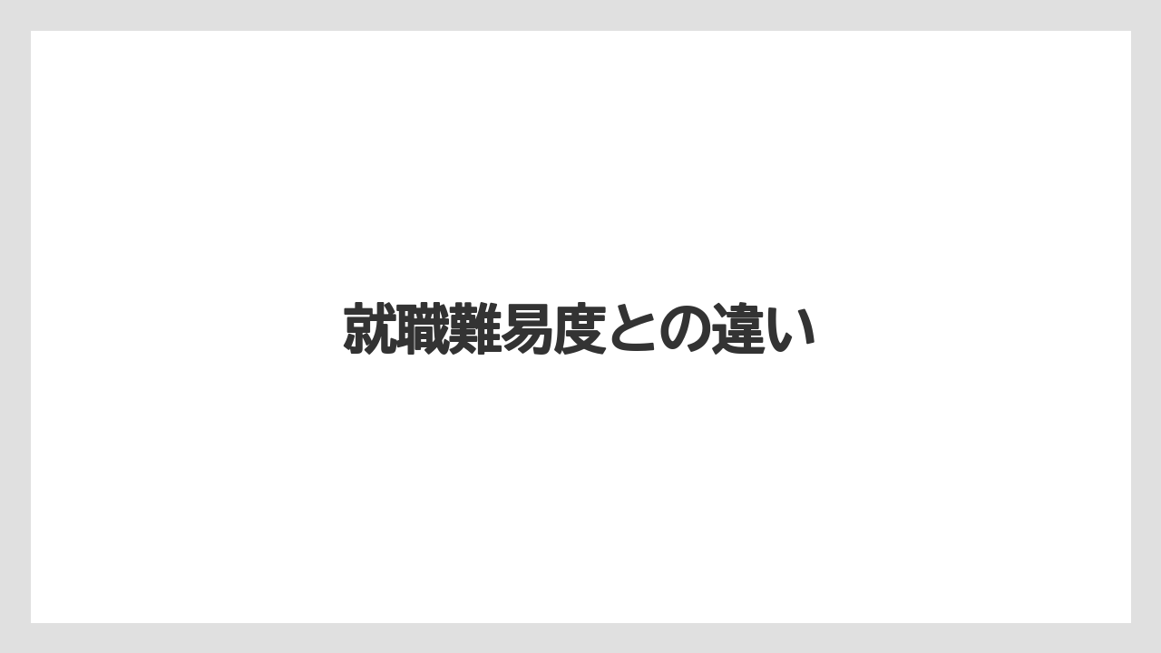 就職難易度との違い
