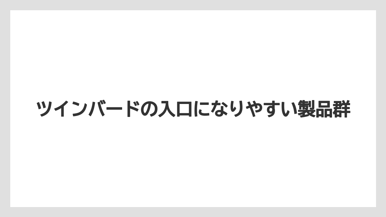 ツインバードの入口になりやすい製品群