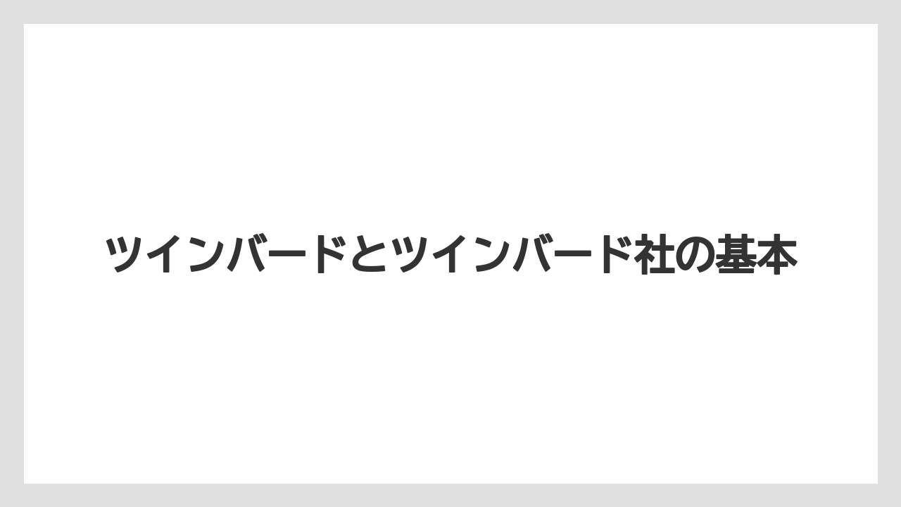 ツインバードとツインバード社の基本