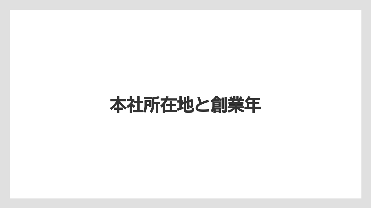 本社所在地と創業年