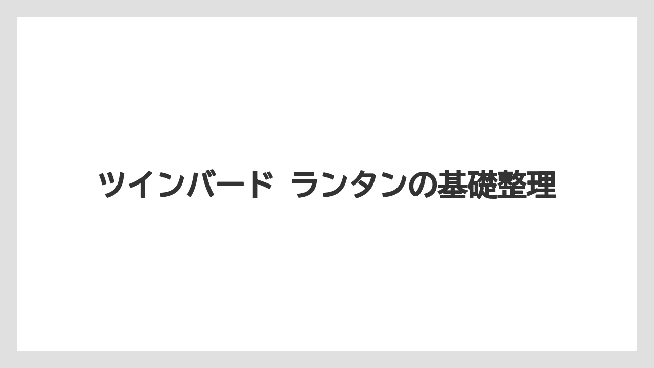 ツインバード ランタンの基礎整理