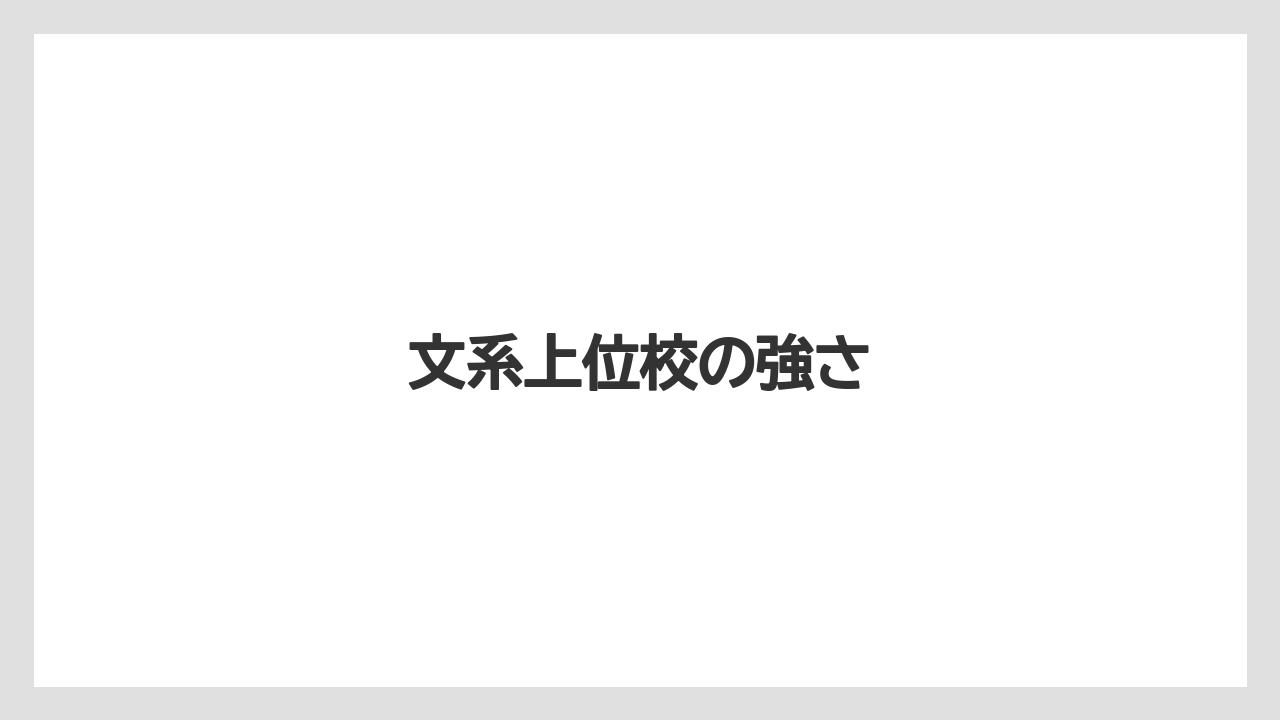 文系上位校の強さ