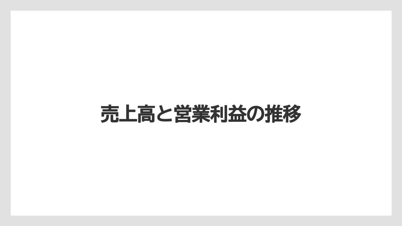 売上高と営業利益の推移