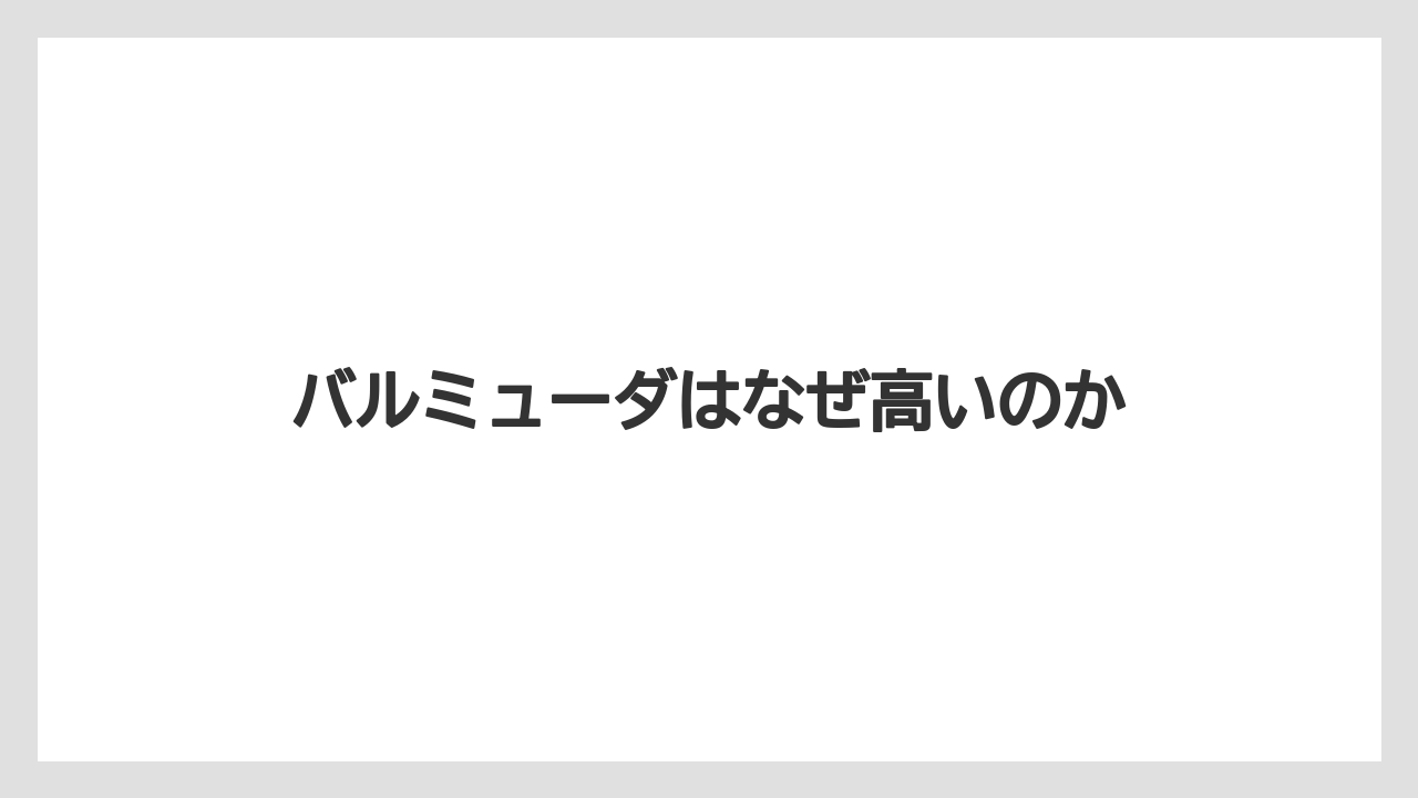 バルミューダはなぜ高いのか
