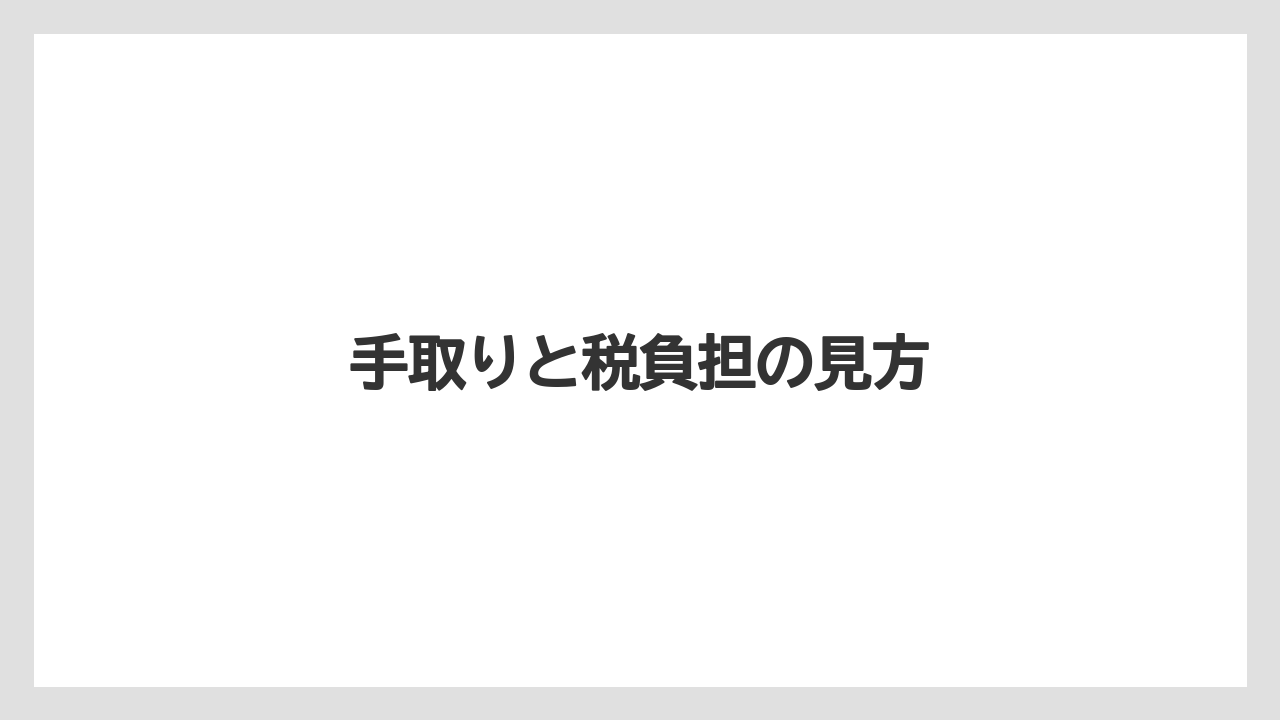 手取りと税負担の見方