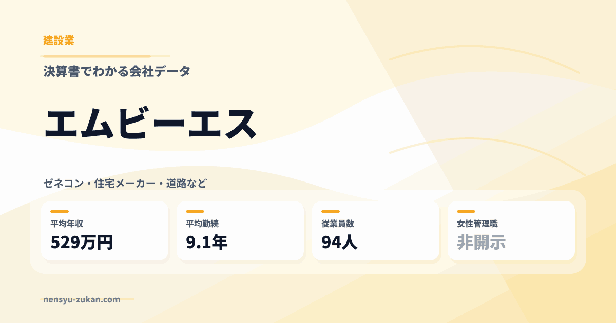 エムビーエスの年収・働き方データ