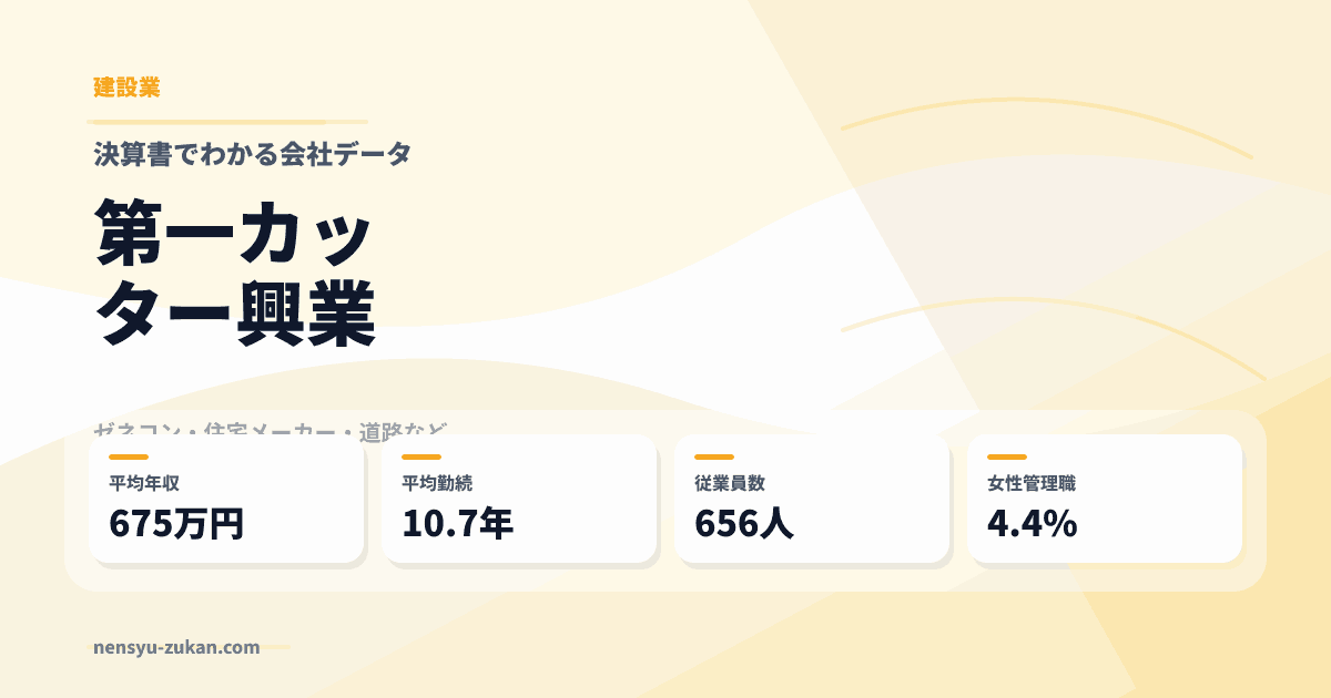第一カッター興業の年収・働き方データ