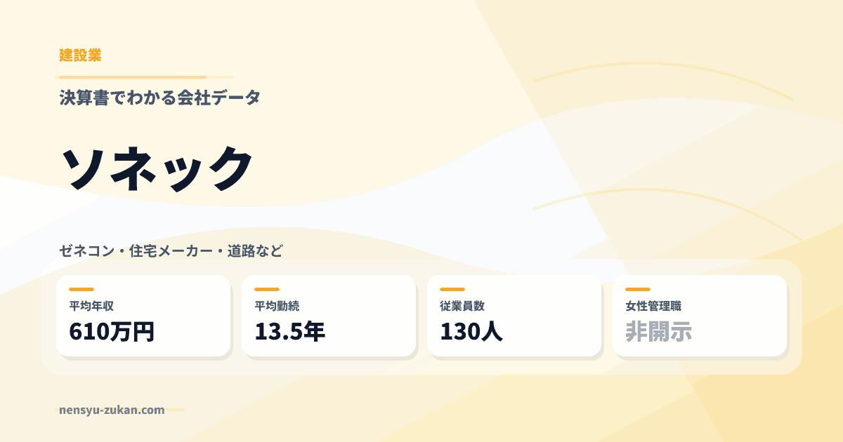 ソネックの年収・働き方データ