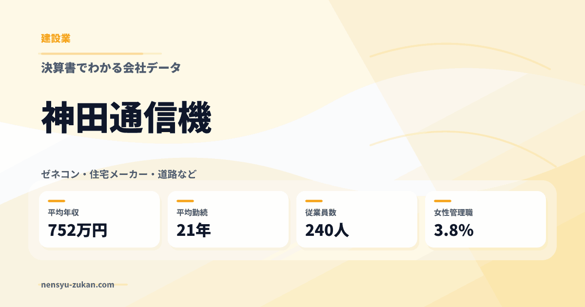 神田通信機の年収・働き方データ