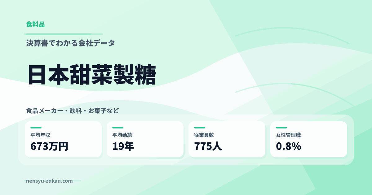 日本甜菜製糖の年収・働き方データ