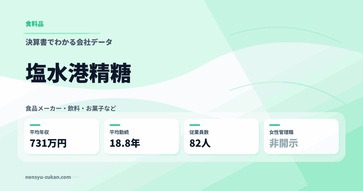 塩水港精糖の年収・働き方データ