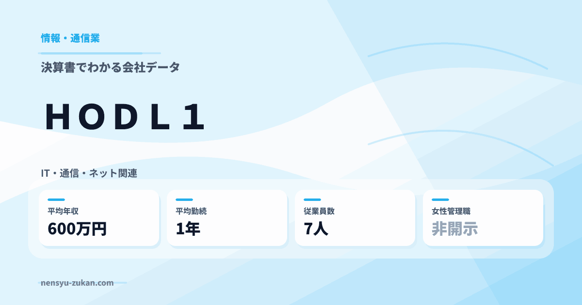ＨＯＤＬ１の年収・働き方データ