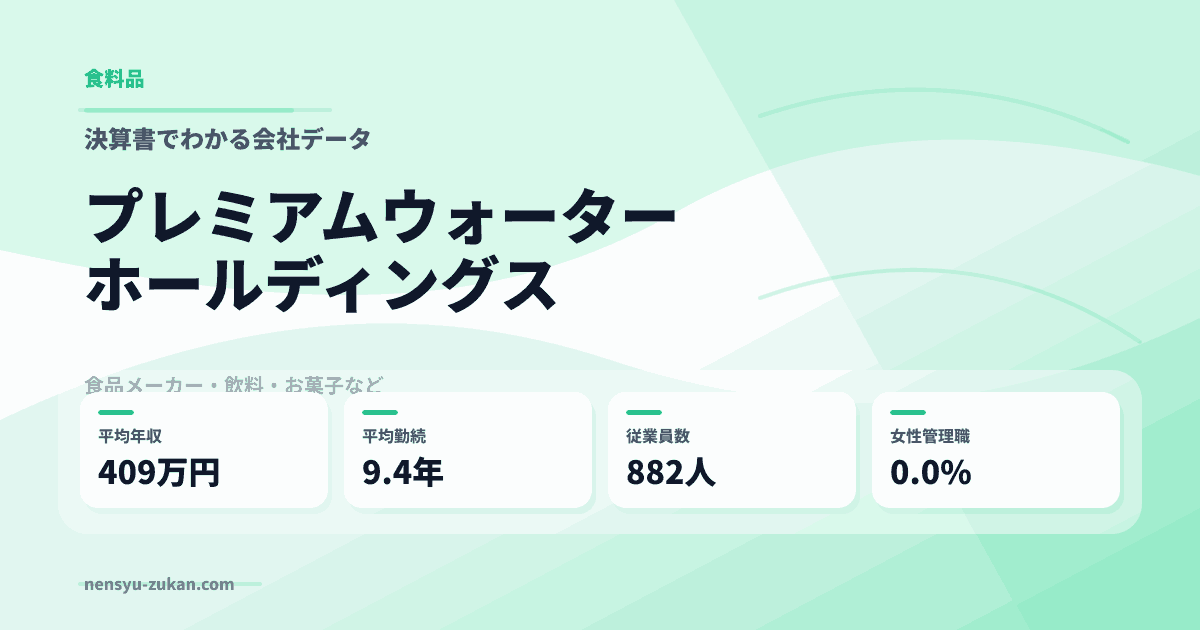 プレミアムウォーターホールディングスの年収・働き方データ